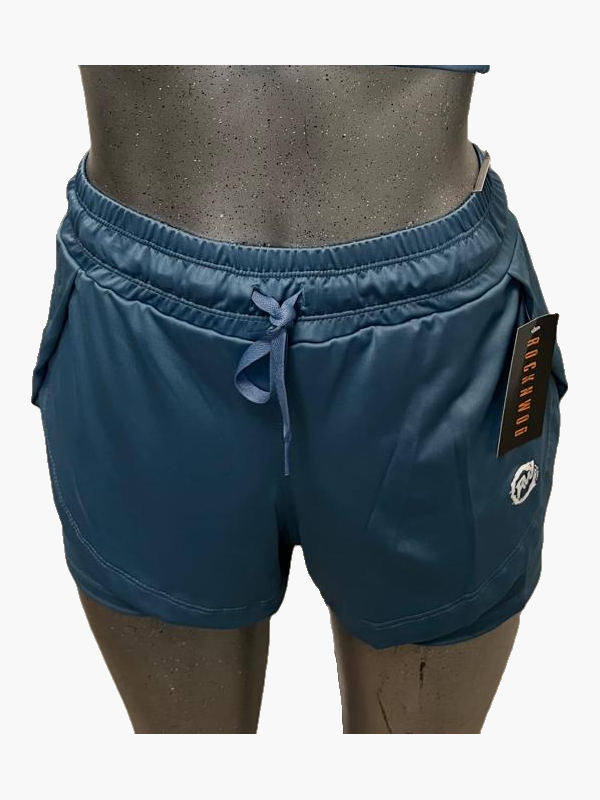 OP_short-licra-suave_dama_azul-metalico_frontal Short de licra suave para dama